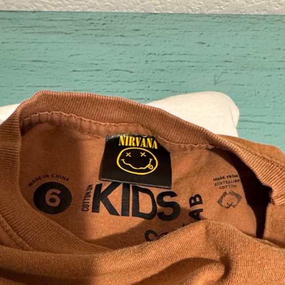 NIRVANA Kids Brown Short Sleeve Tee - Picture 4 of 4